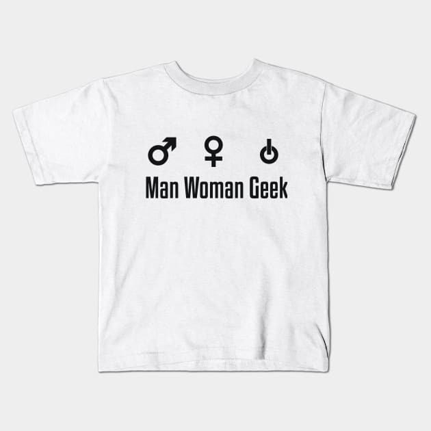 Man Woman Geek Kids T-Shirt by RedYolk